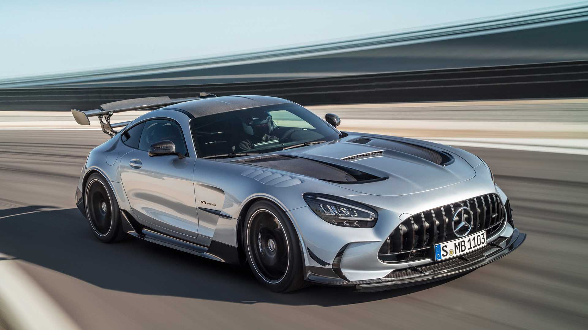 Mercedes-AMG GT Black Series driving at high speed