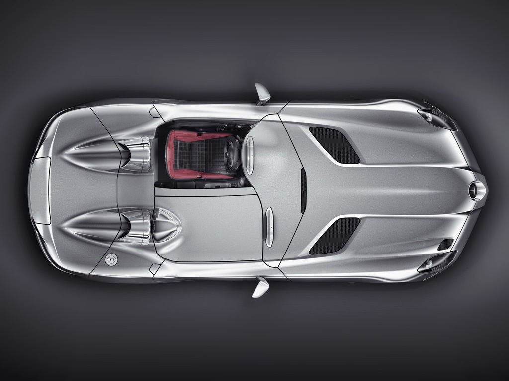 Aerial view of the Mercedes Benz SLR Stirling Moss
